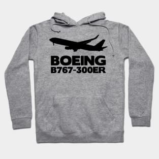 Boeing B767-300ER Silhouette Print (Black) Hoodie